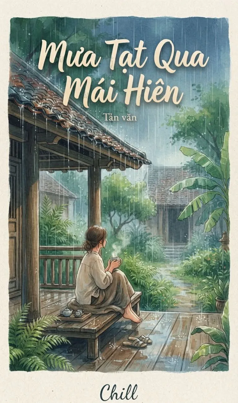 Mưa tạt qua mái hiên
